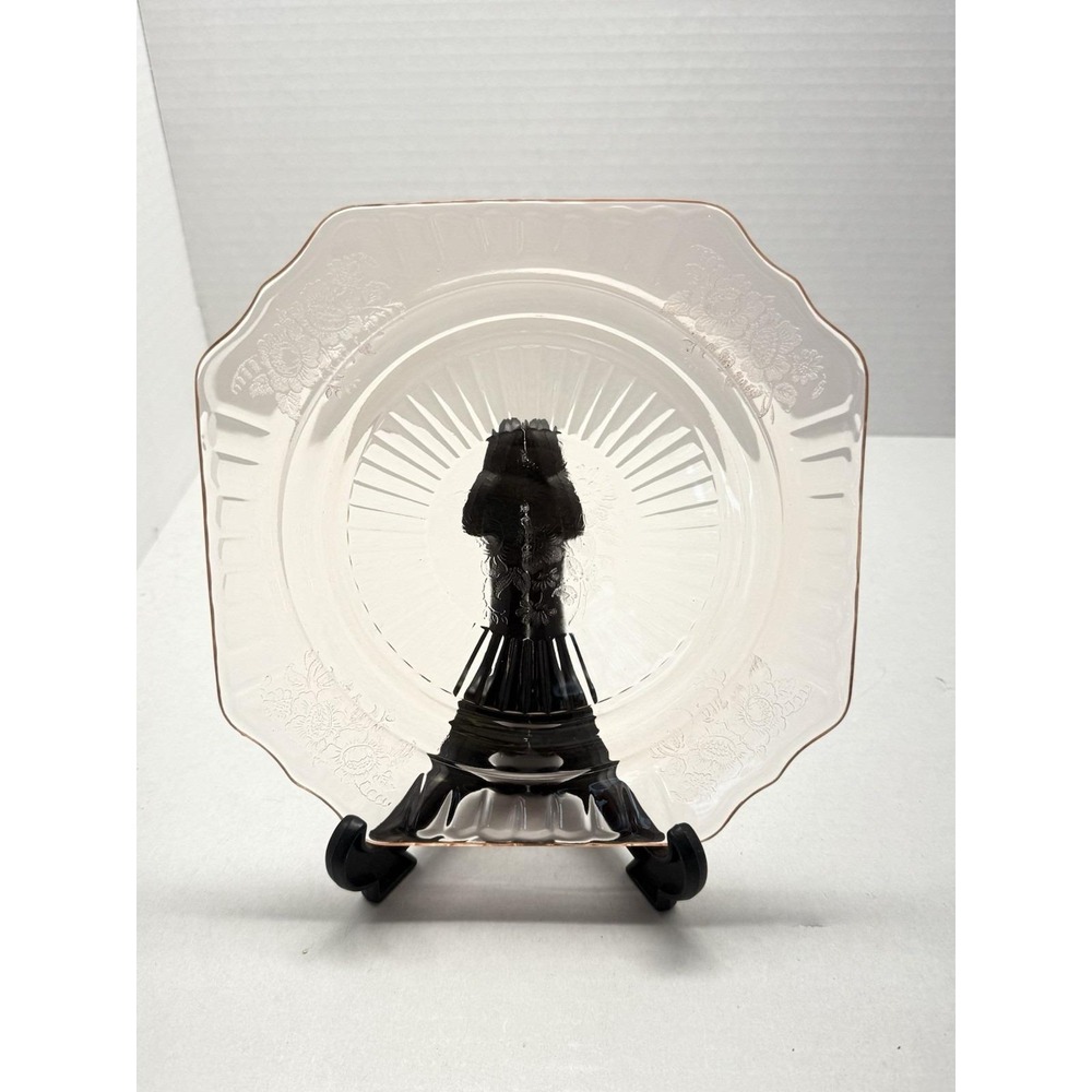 Anchor Hocking Mayfair Open Rose Pink 8 1/4" Luncheon Plate Depression Glass